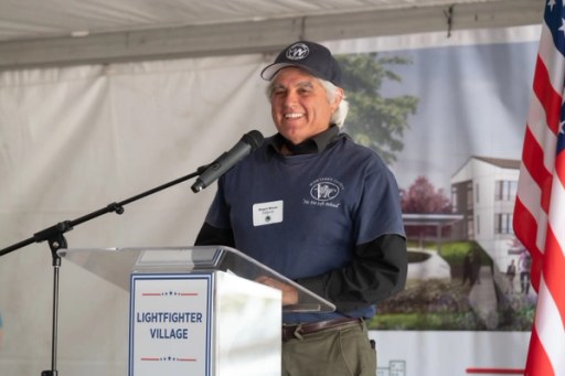 The Lightfighter Village wall raising at Fort Ord