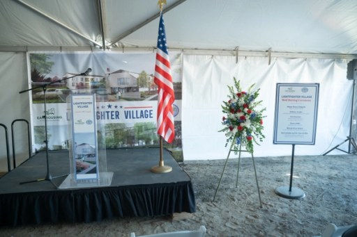 The Lightfighter Village wall raising at Fort Ord