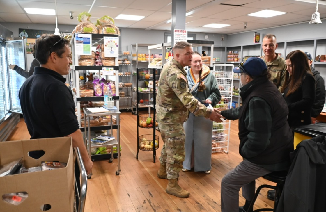 Food donations from Fort Hunter Liggett arriving at the VTC food pantry