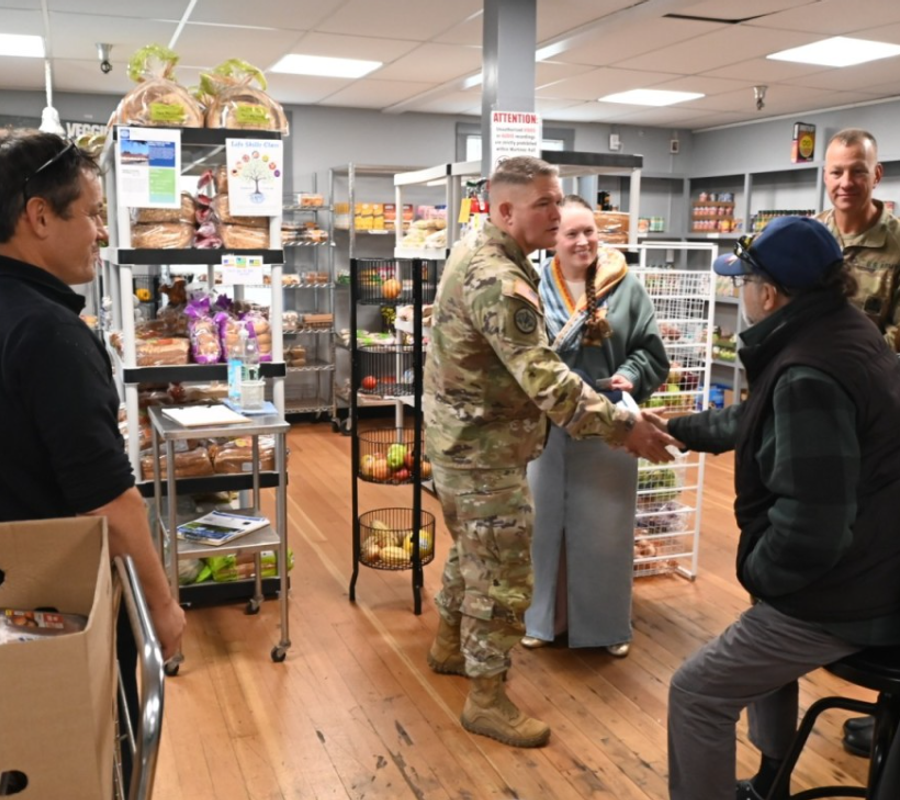 Food donations from Fort Hunter Liggett arriving at the VTC food pantry