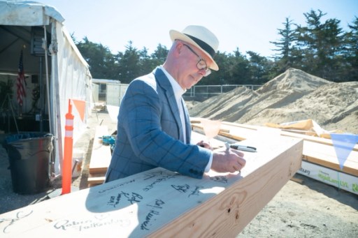 The Lightfighter Village wall raising at Fort Ord
