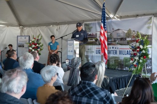 The Lightfighter Village wall raising at Fort Ord