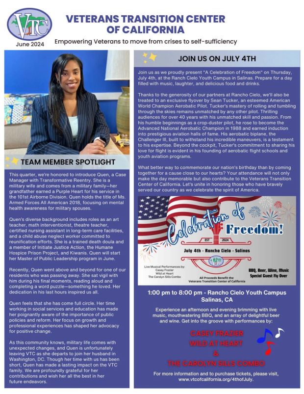 First page of the June 2024 VTC newsletter