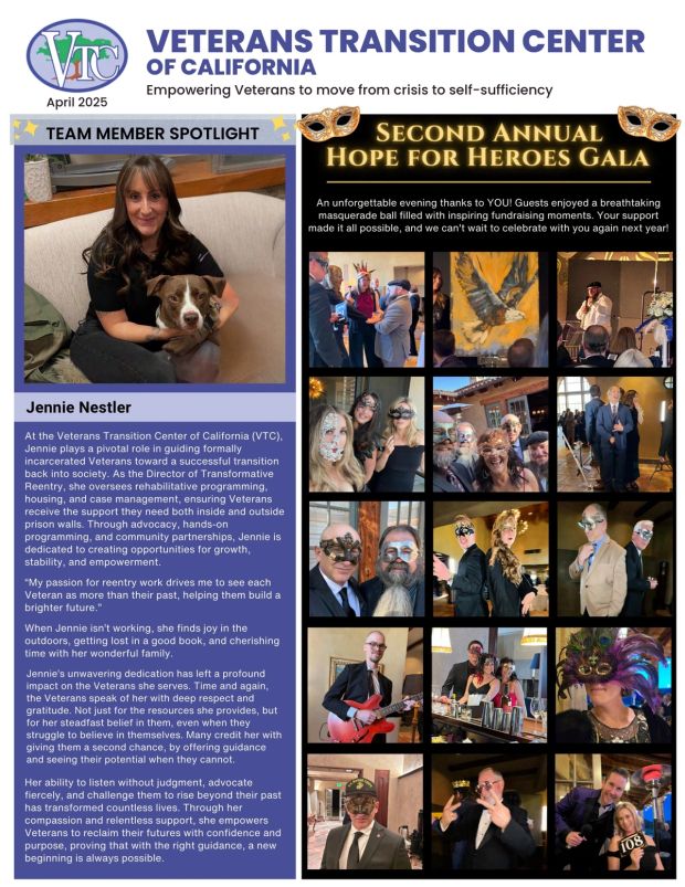 First page of the April 2025 VTC newsletter