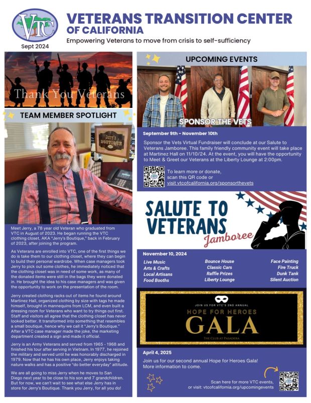 First page of the September 2024 VTC newsletter