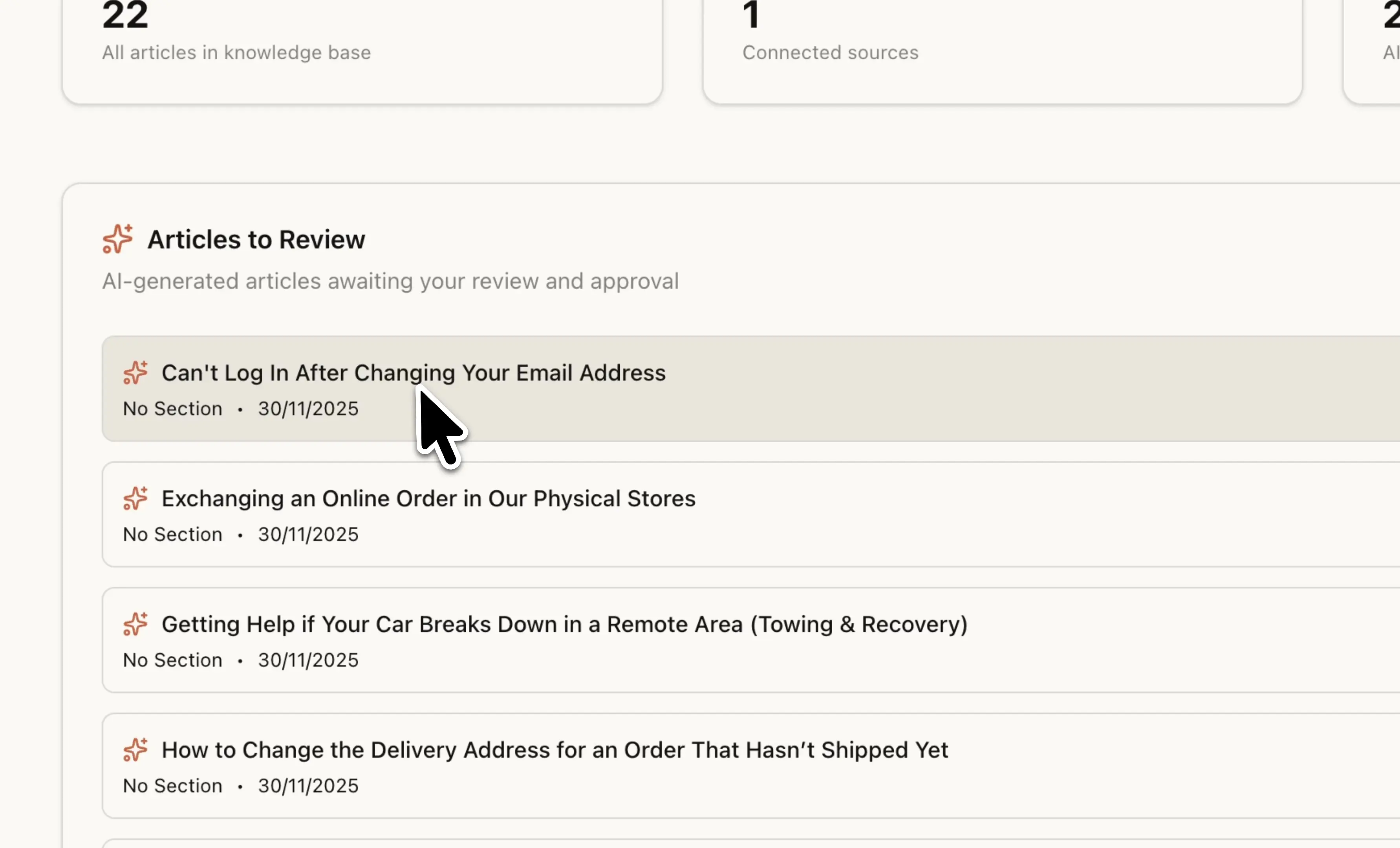Faqify article to review