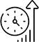 A clock and arrow icon with an upward line.
