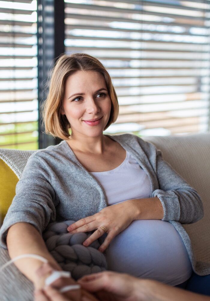 Pregnant Woman Receiving IV