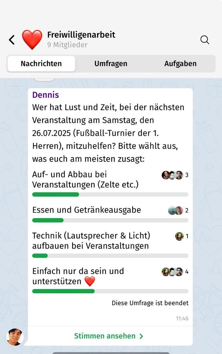 Umfragen und Aufgaben