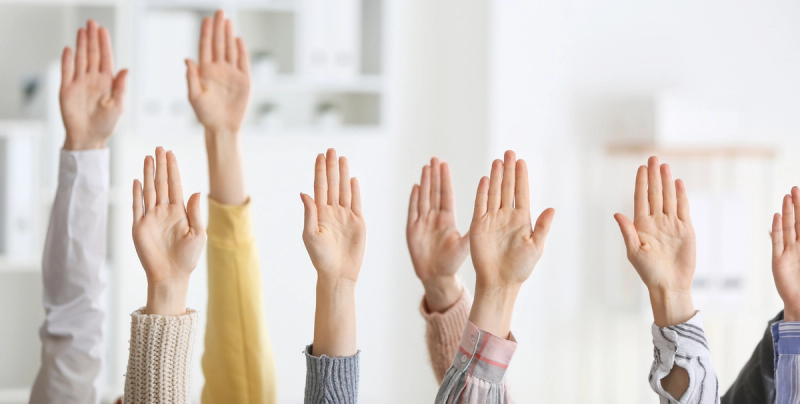 Abstimmung, Personen heben die Hände