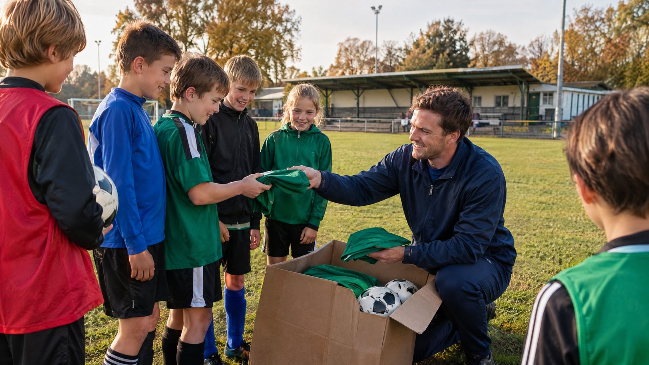 Trikot Verteilung beim Fußball 