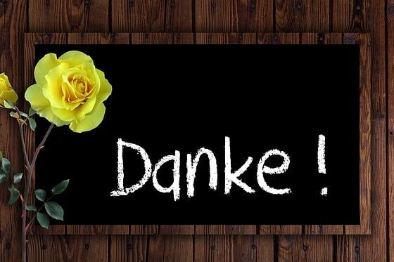 danke gelbe rose