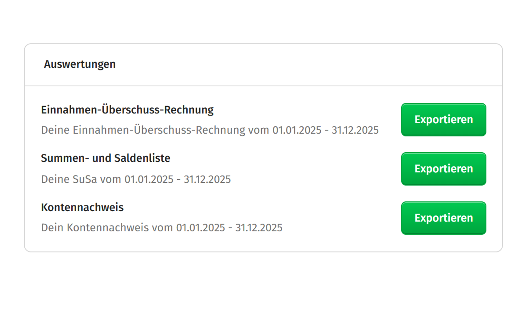 EÜR, GuV, SuSa