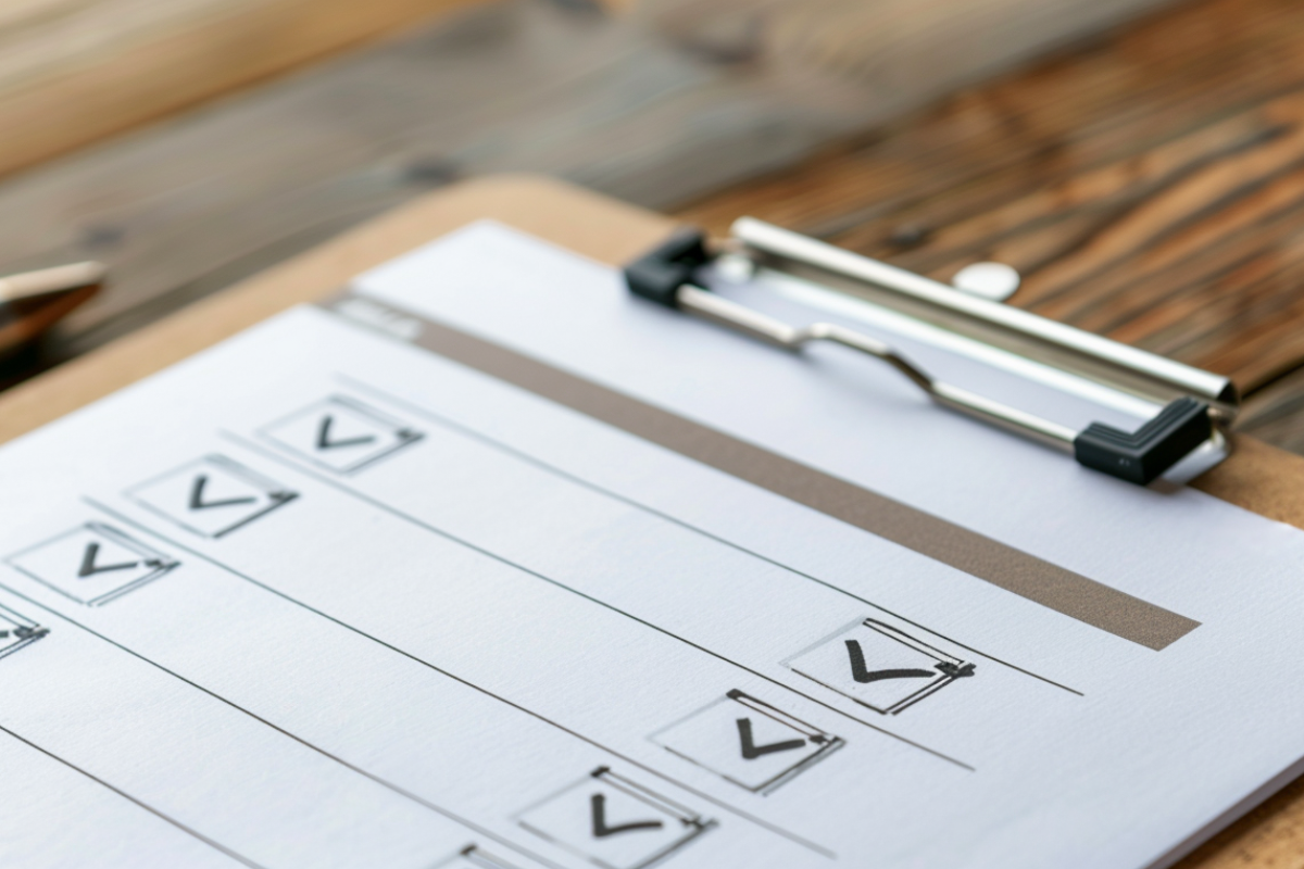 Teilnehmerliste auf Klemmbrett