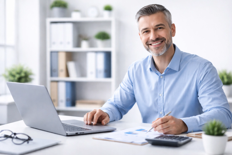 Moderne Arbeitsumgebung mit Hologrammen