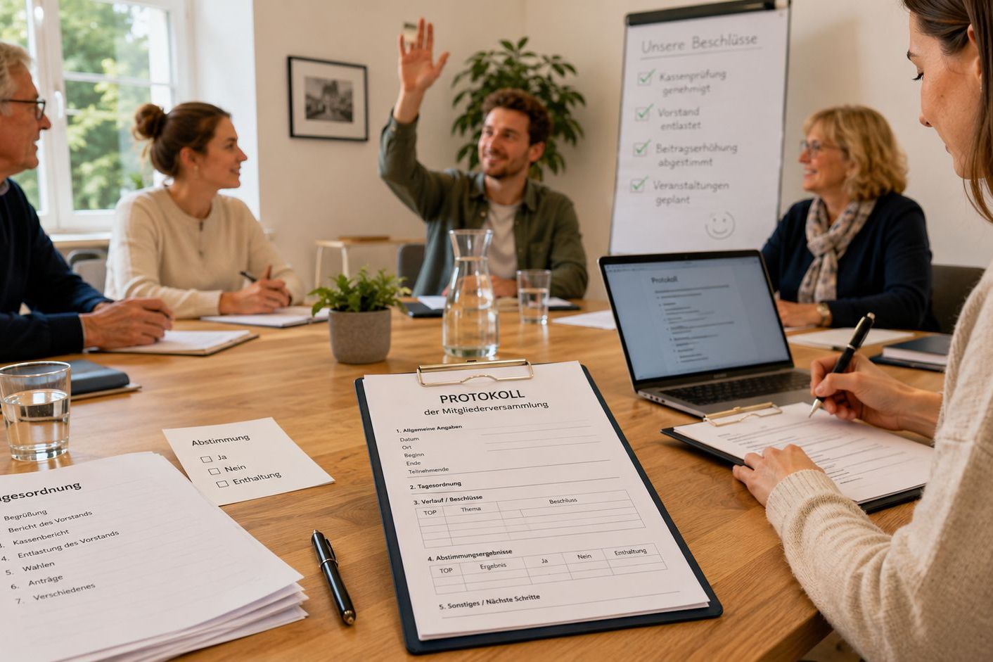 Mitgliederversammlung mit Protokollführung