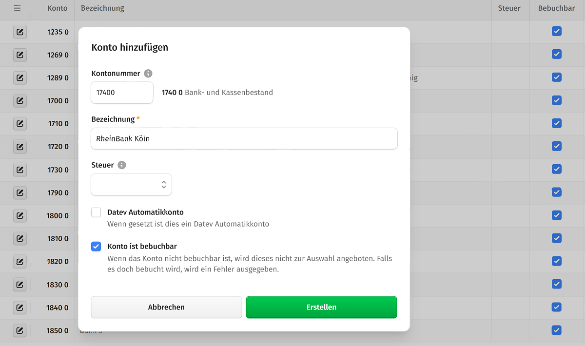 Kontenrahmen und Kostenstellen