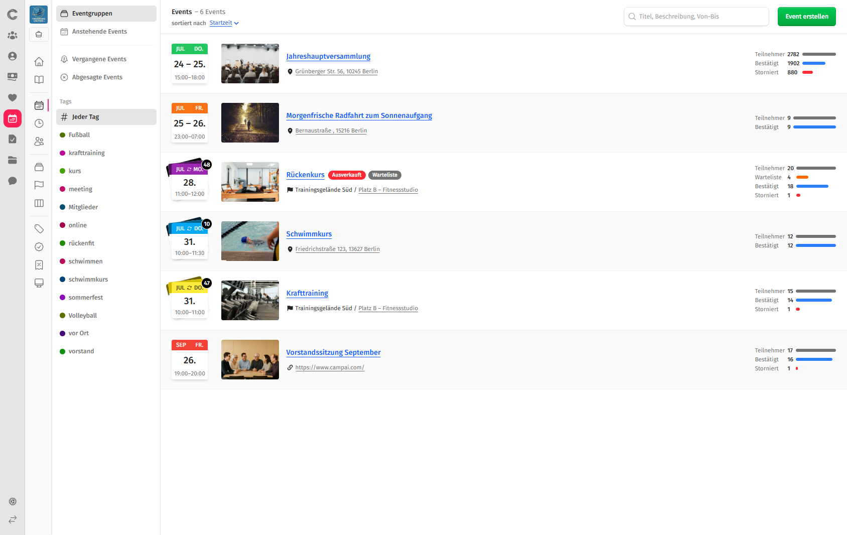 Events und Kurse