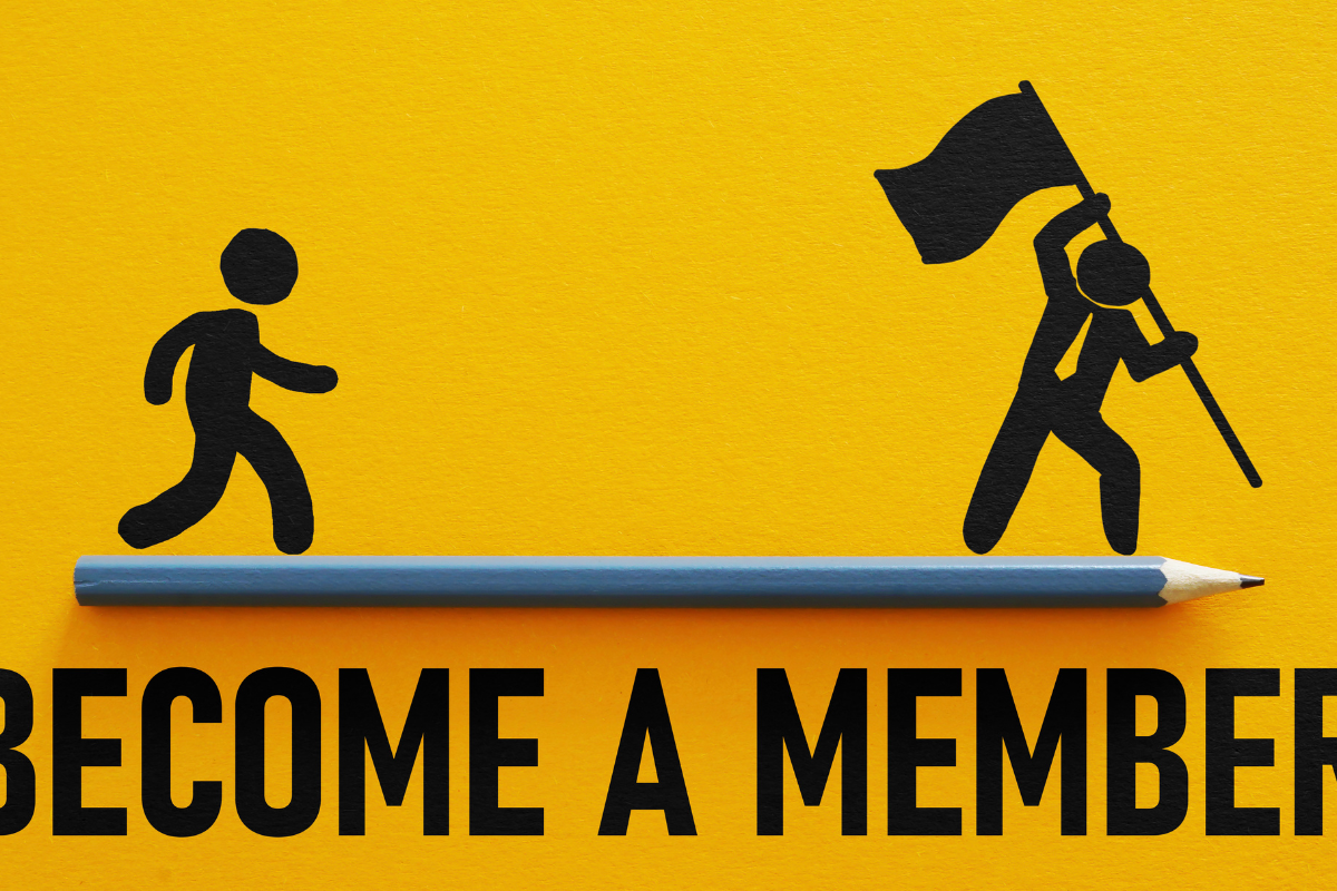 Become a member, Plakat für einen Mitgliedsantrag