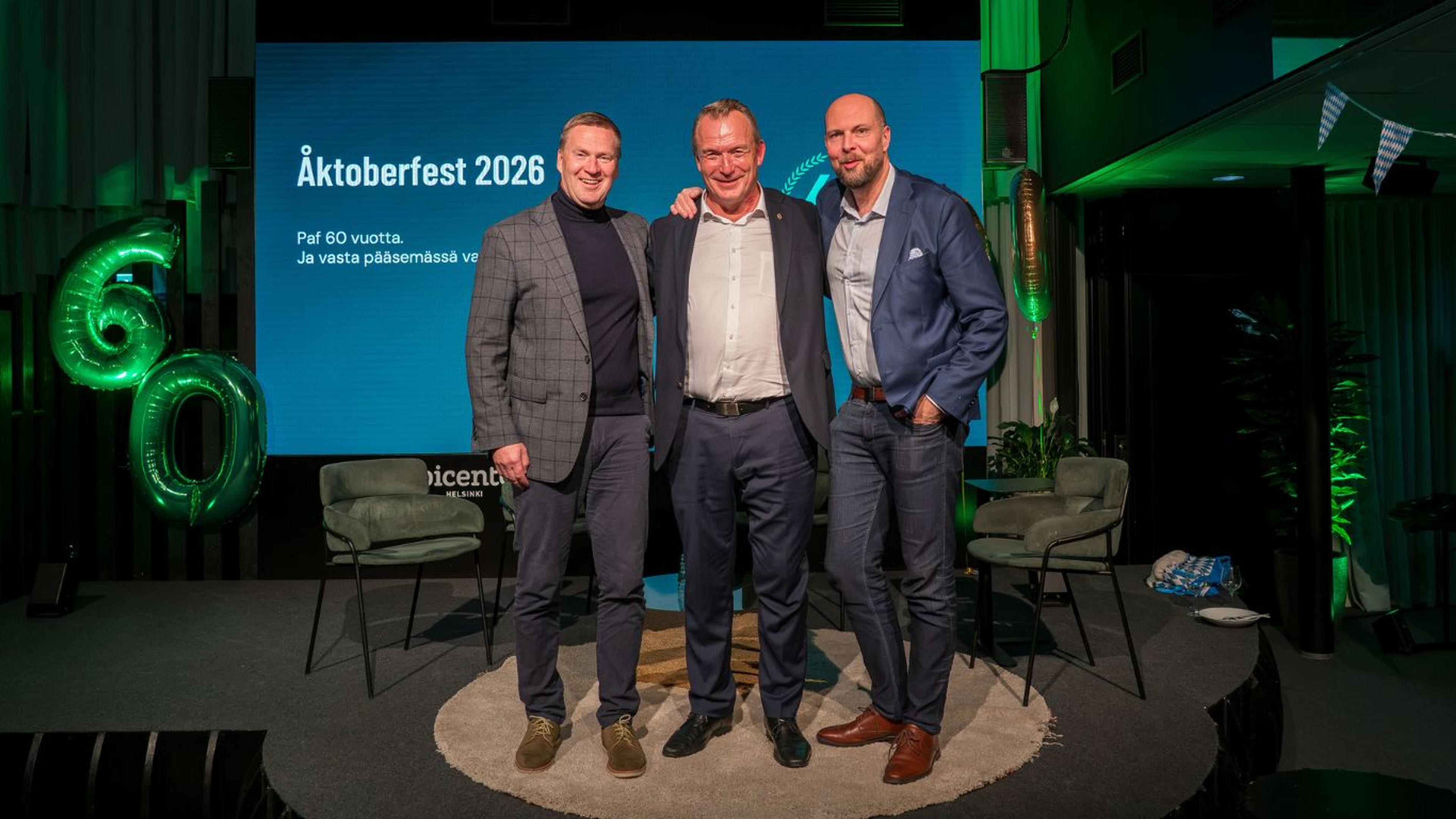 Mika Kuismanen, Sverker Skogberg & Tuomo Puumala at Paf October event in Helsinki
