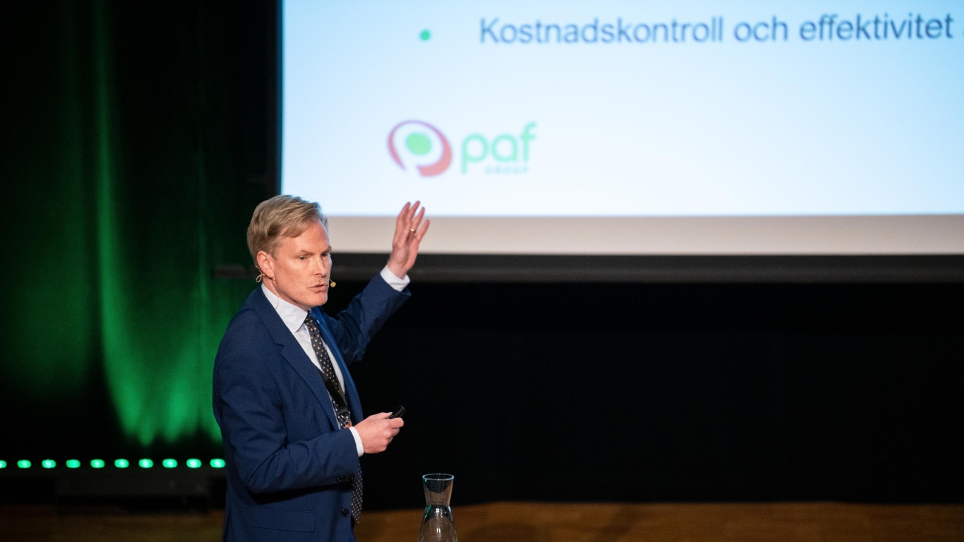Christer Fahlstedt speaking at SpelAkademin 2026 in Mariehamn