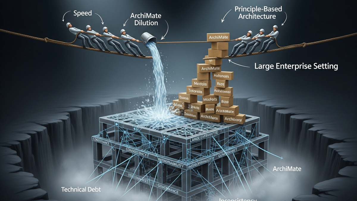 Navigating ArchiMate in Large Enterprises: Dilute for Speed or Build on Principle?