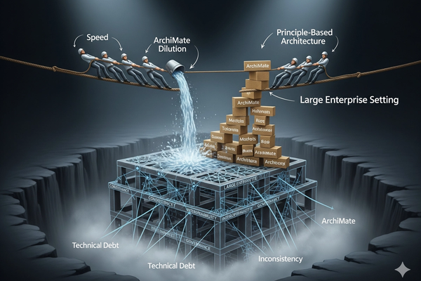 Navigating ArchiMate in Large Enterprises: Dilute for Speed or Build on Principle?