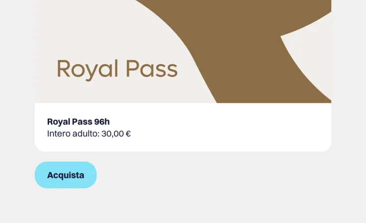 Screenshot showing the 'Buy' button located below the Royal Pass card on the TTP website, part of the bespoke e-commerce solution for purchasing visitor passes.