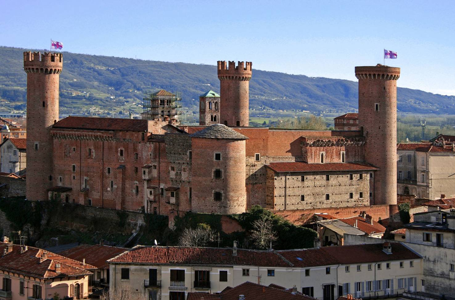 Photograph of Ivrea's castle, representing a key point of interest or resource available for exploration through the Turismo Torino e Provincia platform.