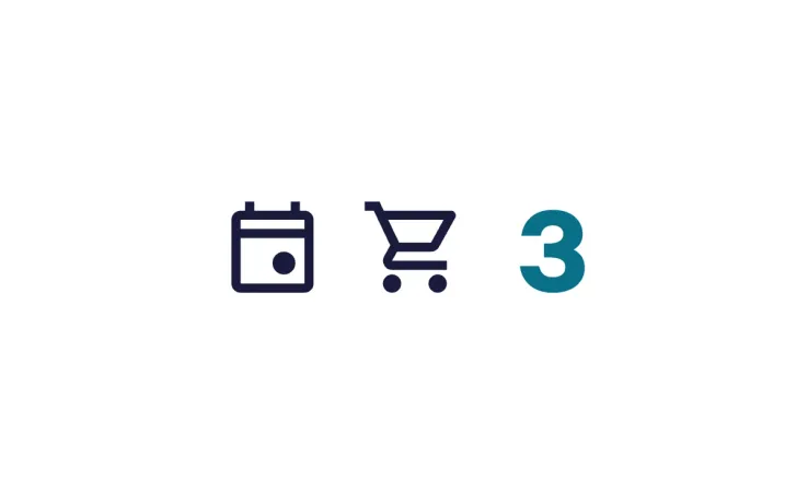 Animation of the number of items next to the cart icon changing on the TTP website, indicating items being added to the bespoke e-commerce cart experience built with Pinia.