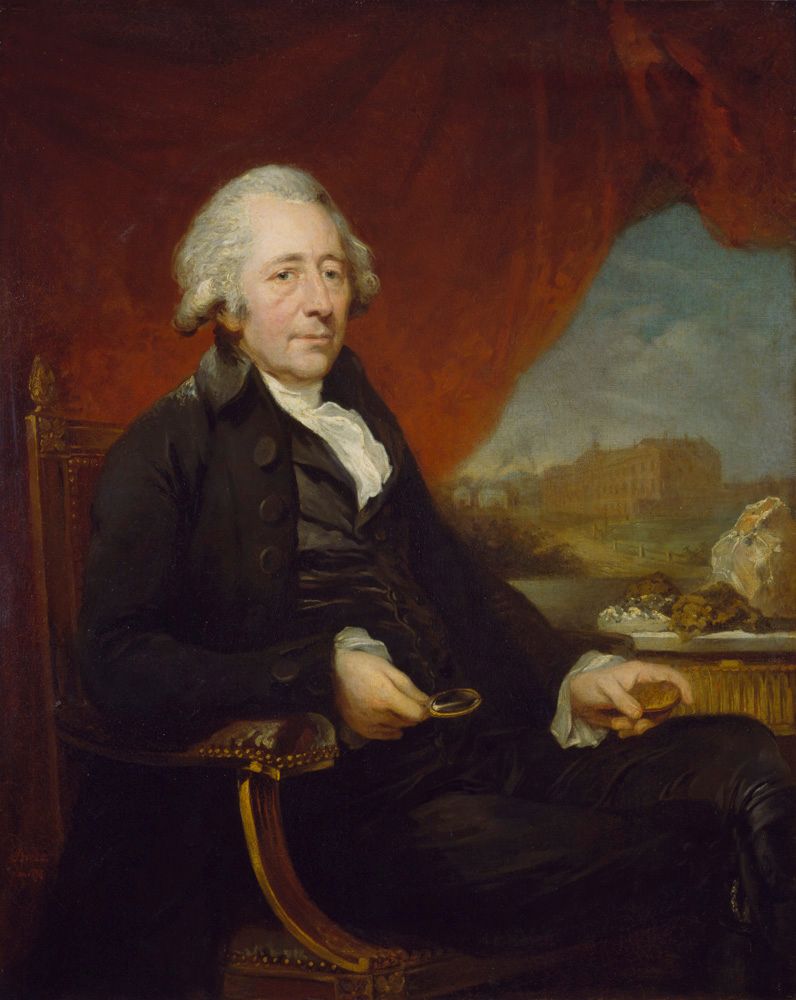 Portrait of Matthew Boulton with gray hair, in a dark coat