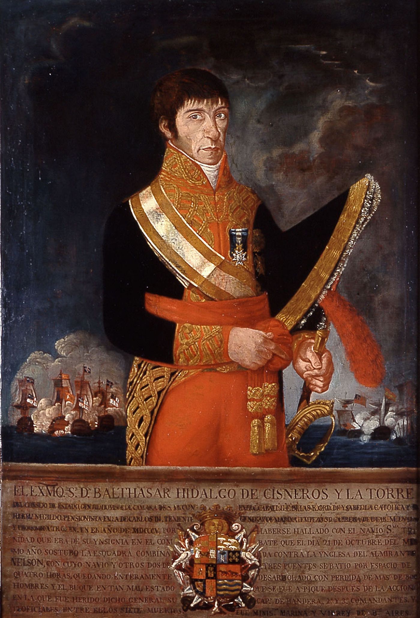 Portrait of Baltasar Hidalgo de Cisneros in a Spanish naval uniform