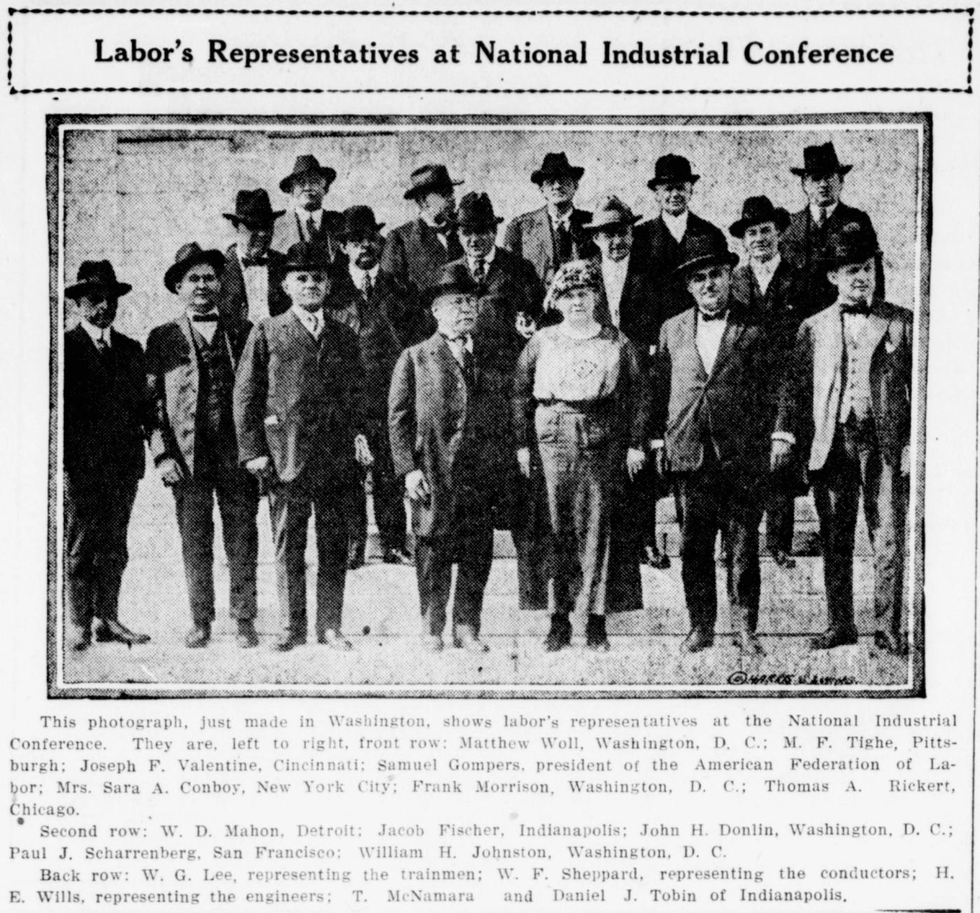 Photograph of delegates at the First Industrial Conference in Washington