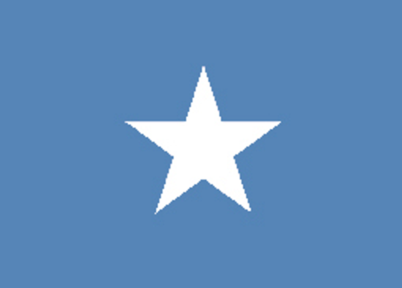 White star centered on blue background, the flag of Somalia.