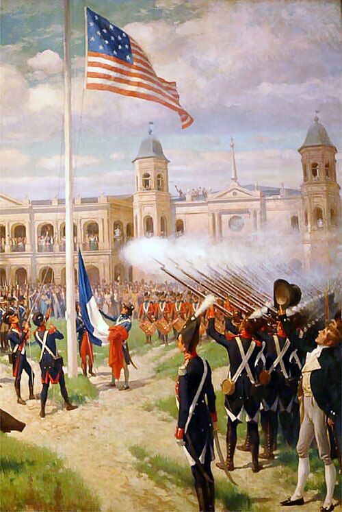 Painting of the United States taking possession of Louisiana at New Orleans in 1803