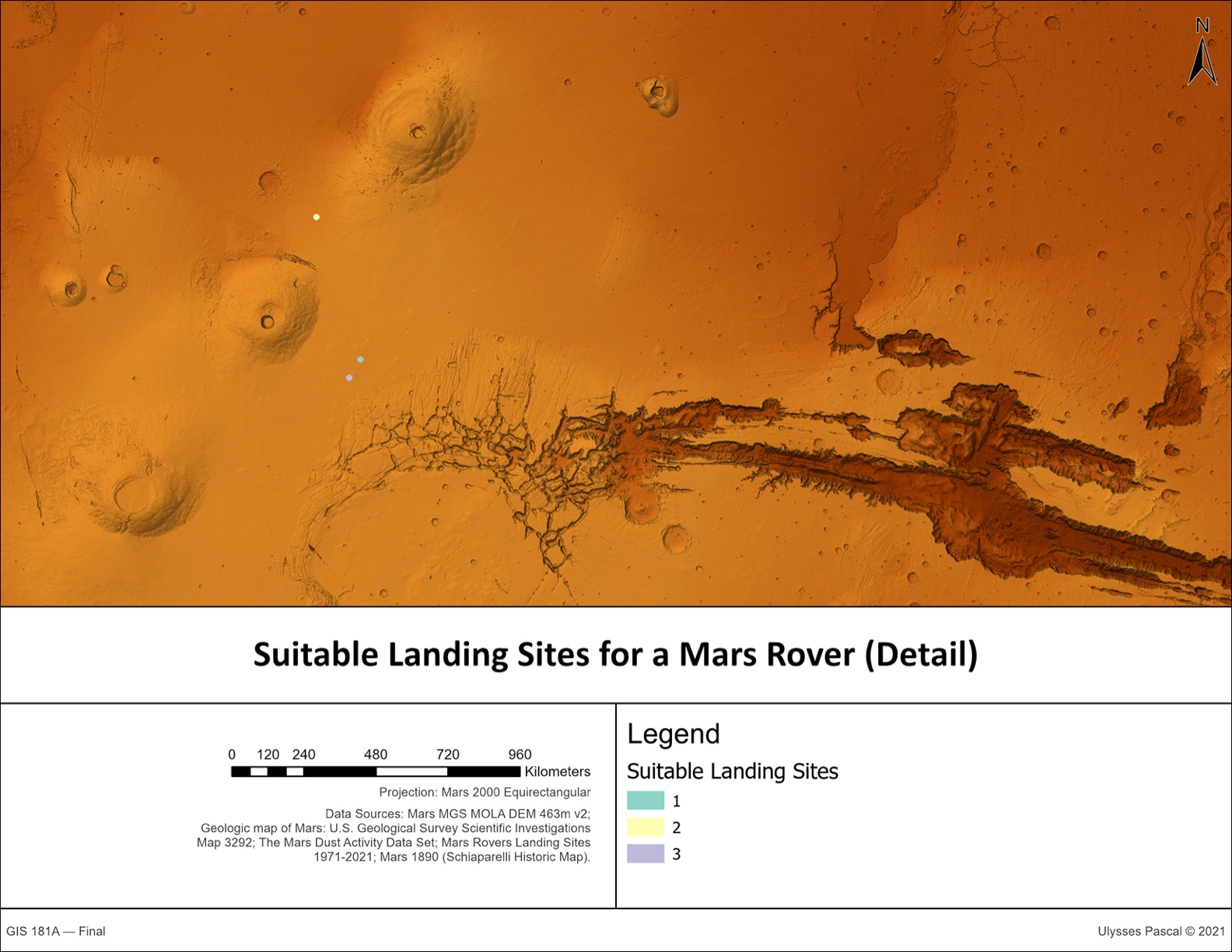 Suitable Landing Sites for a Mars Rover