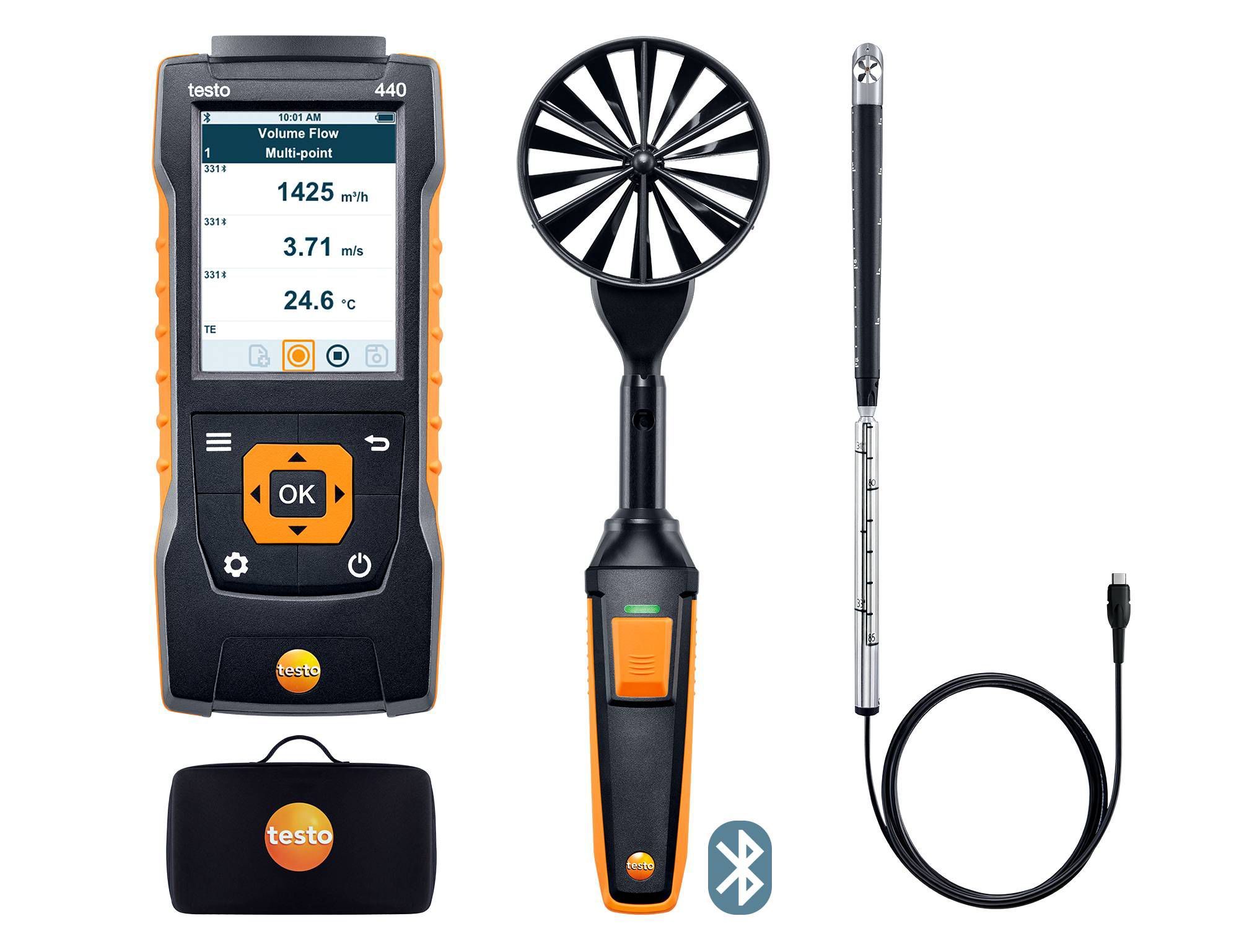 testo 440 - Combo-kit 2 para fluxo de ar com Bluetooth®