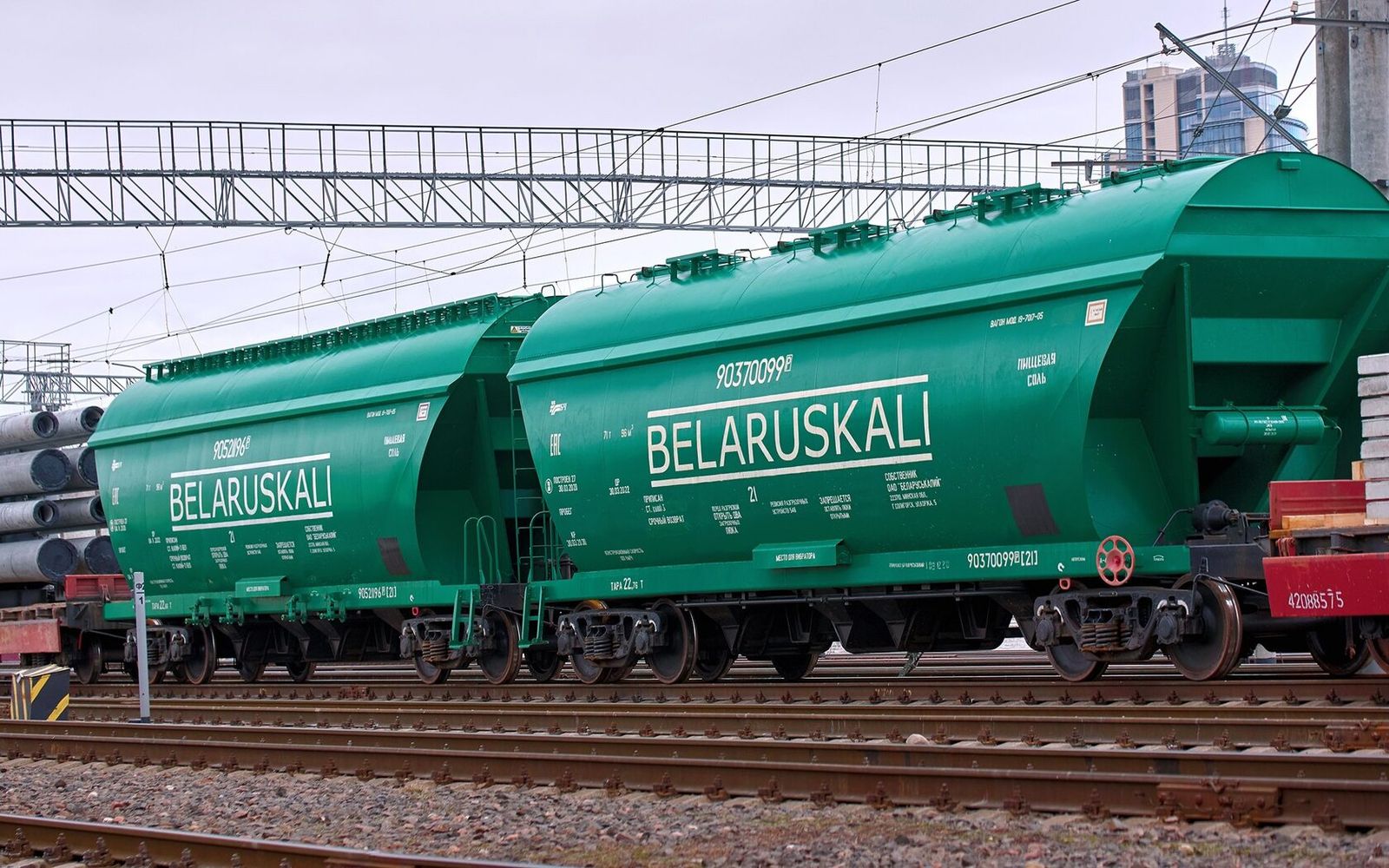 Belaruskali cargo on the railways.