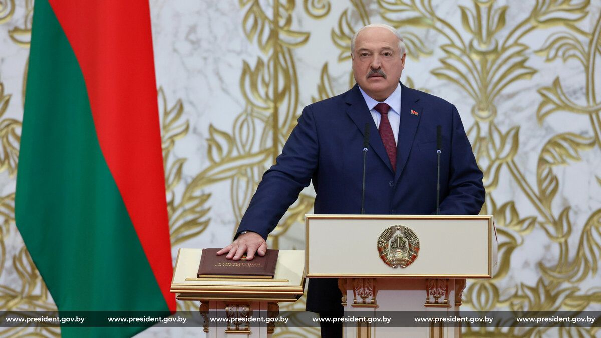 Alexander Lukashenka's inauguration ceremony at the Palace of Independence. 
