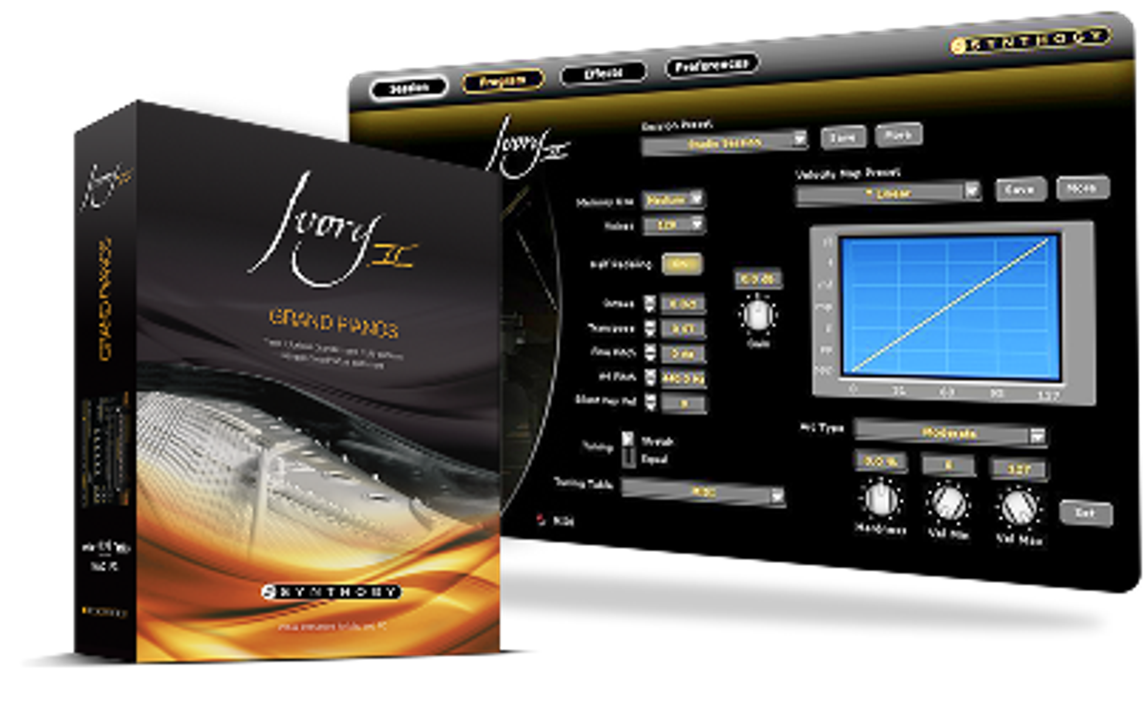Ivory II Grand Piano Software & Screen