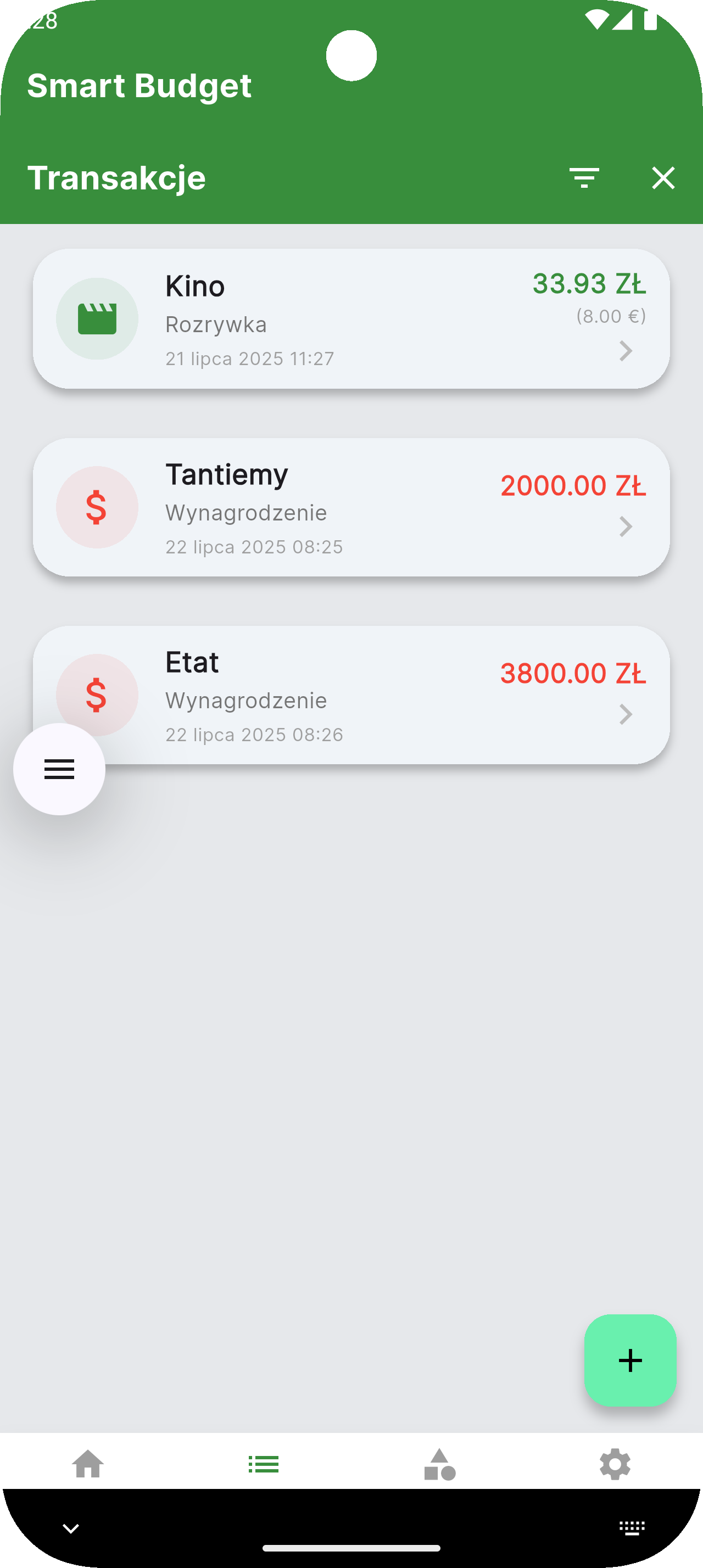 Smart Budget horizontal
