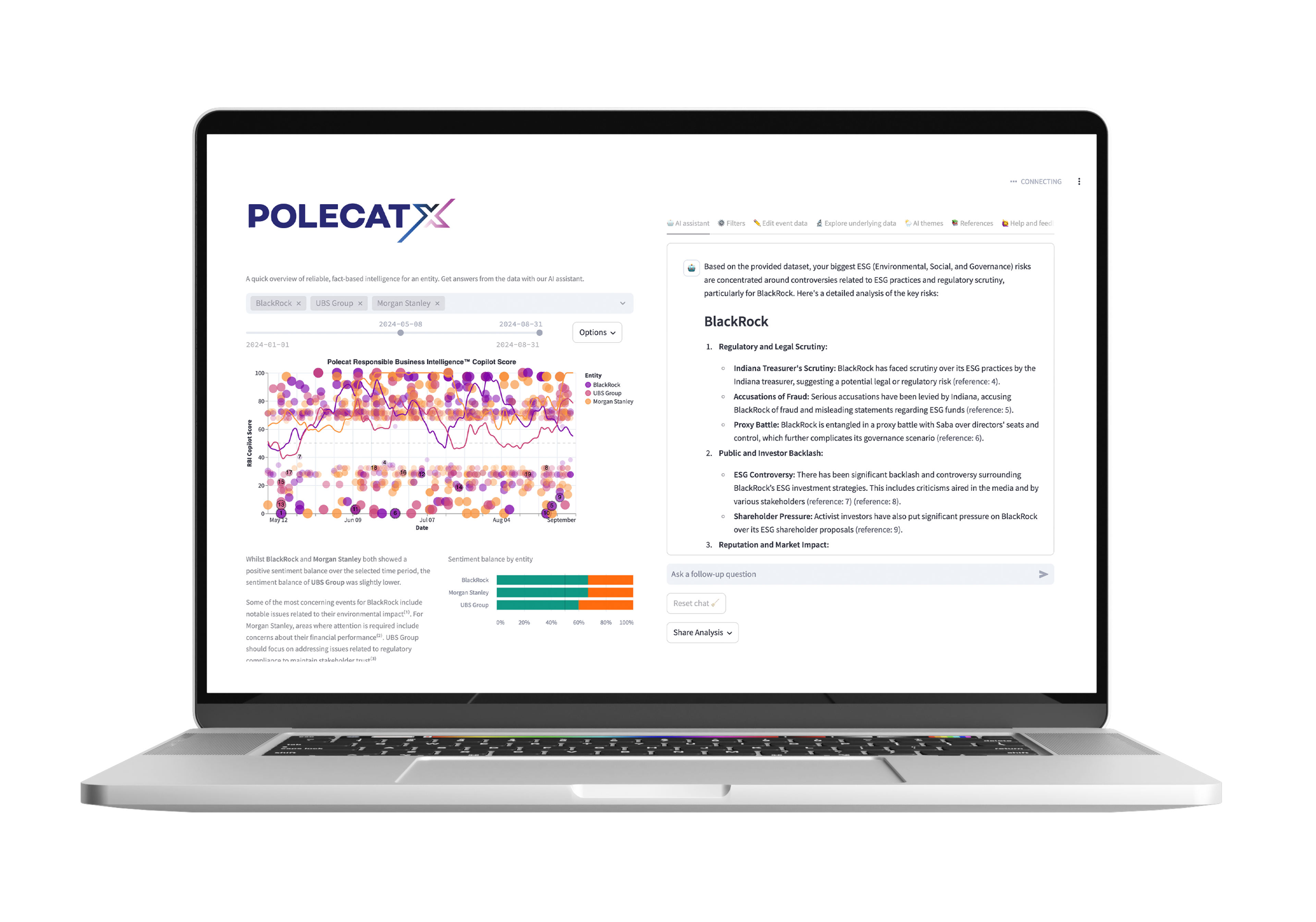 Polecat X running on a laptop