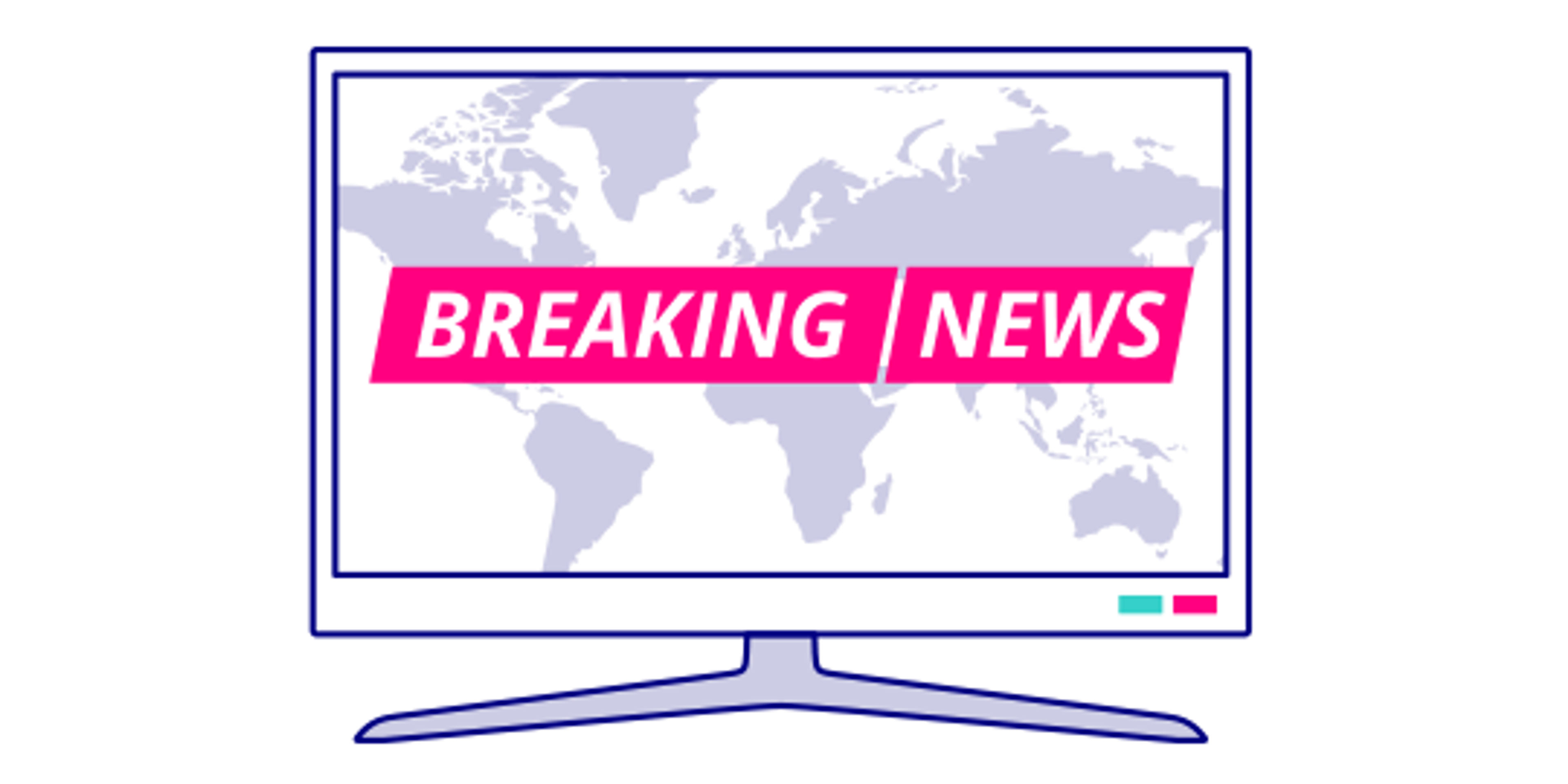 Illustration of a TV set with a 'Breaking News' graphic on screen
