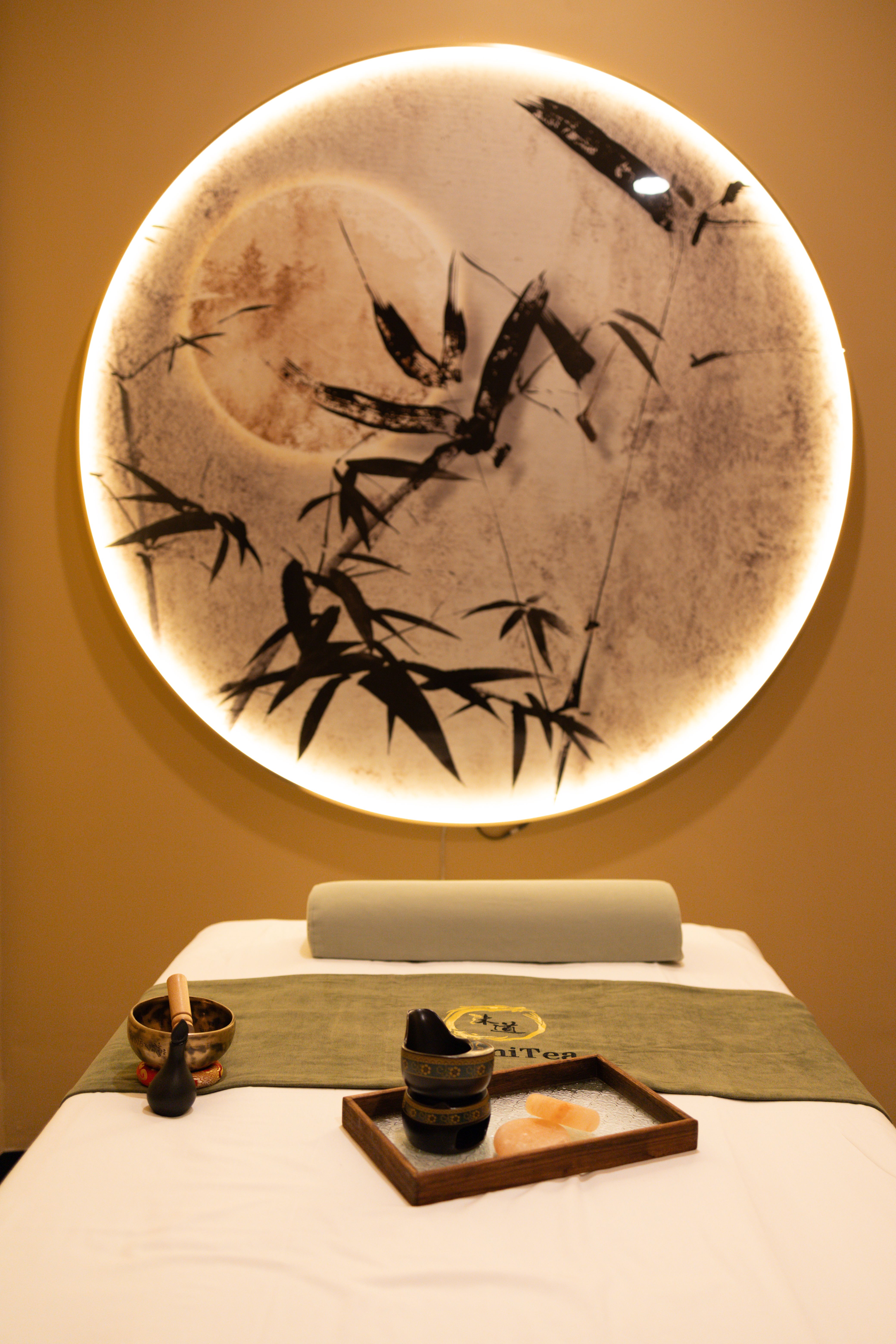 Our massage beds are set with aromatherapy and hot himalayan stones