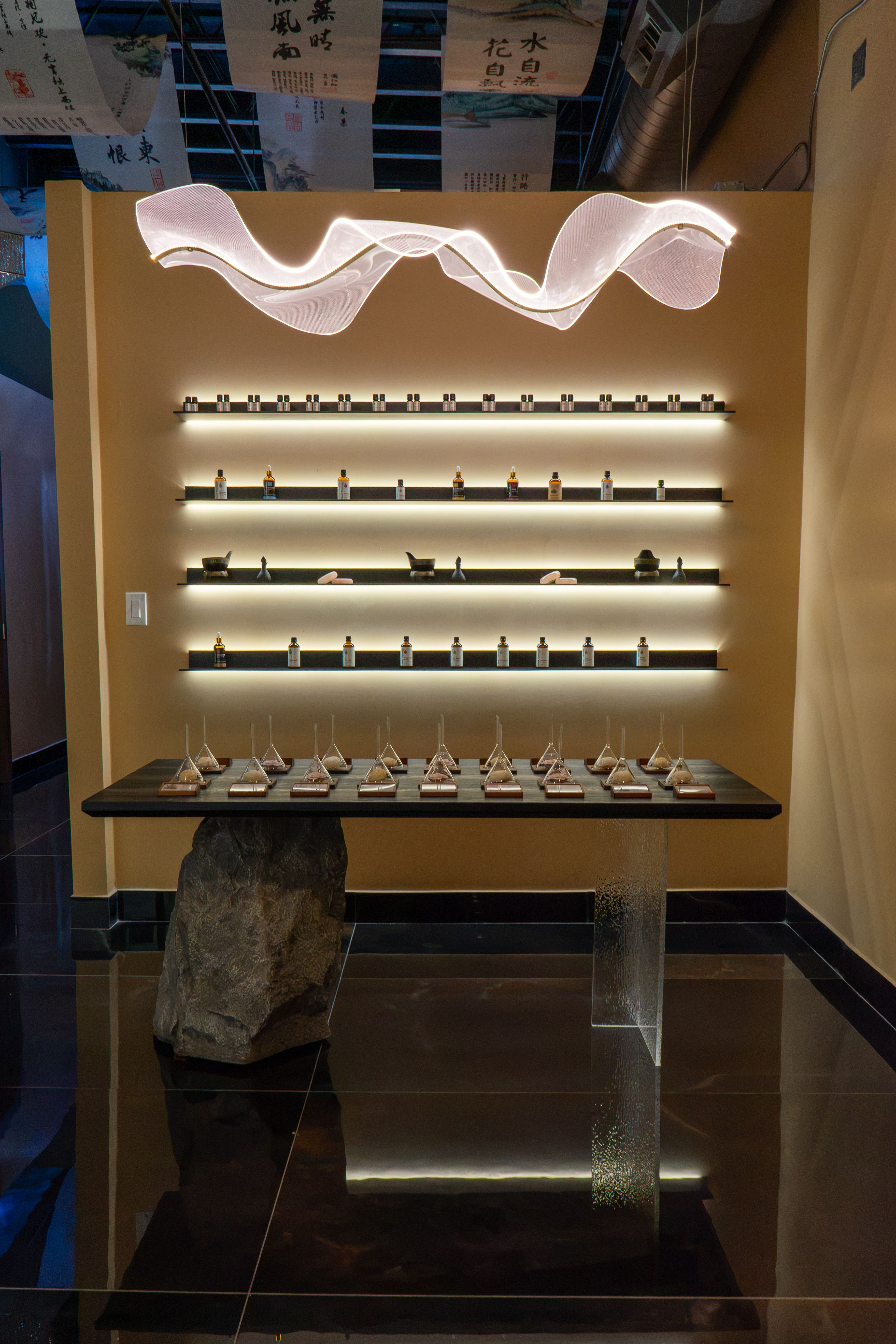 Choose the aroma that will elevate your massage at our incense station 