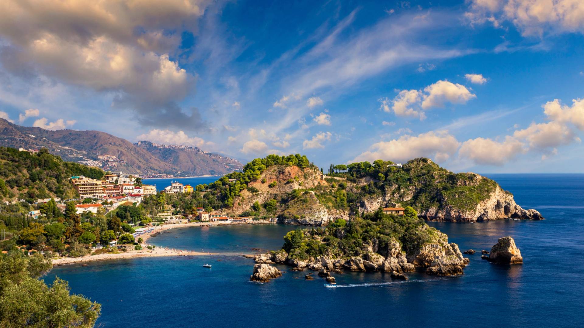 view of isola bella taormina