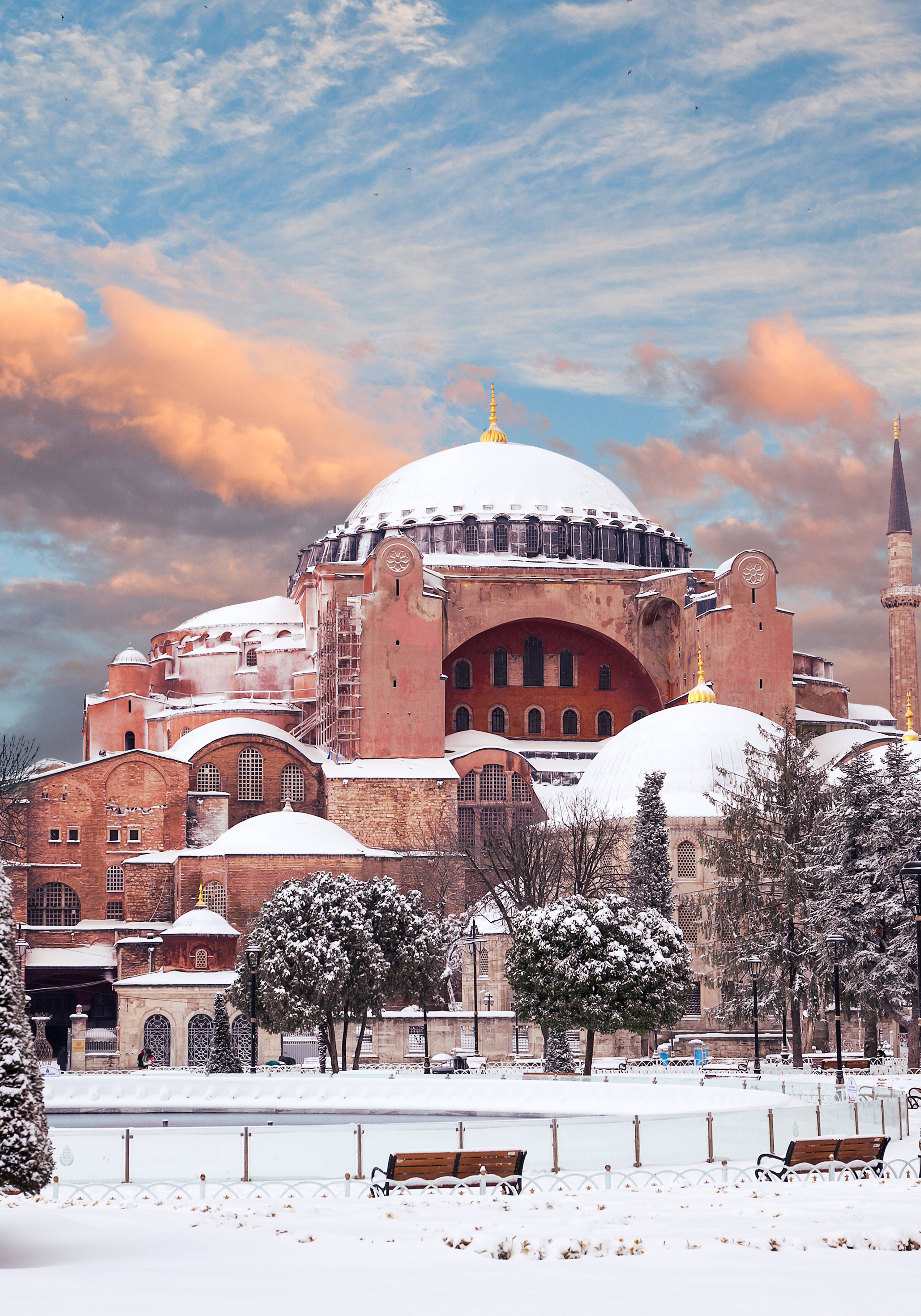 moschea di istanbul in inverno