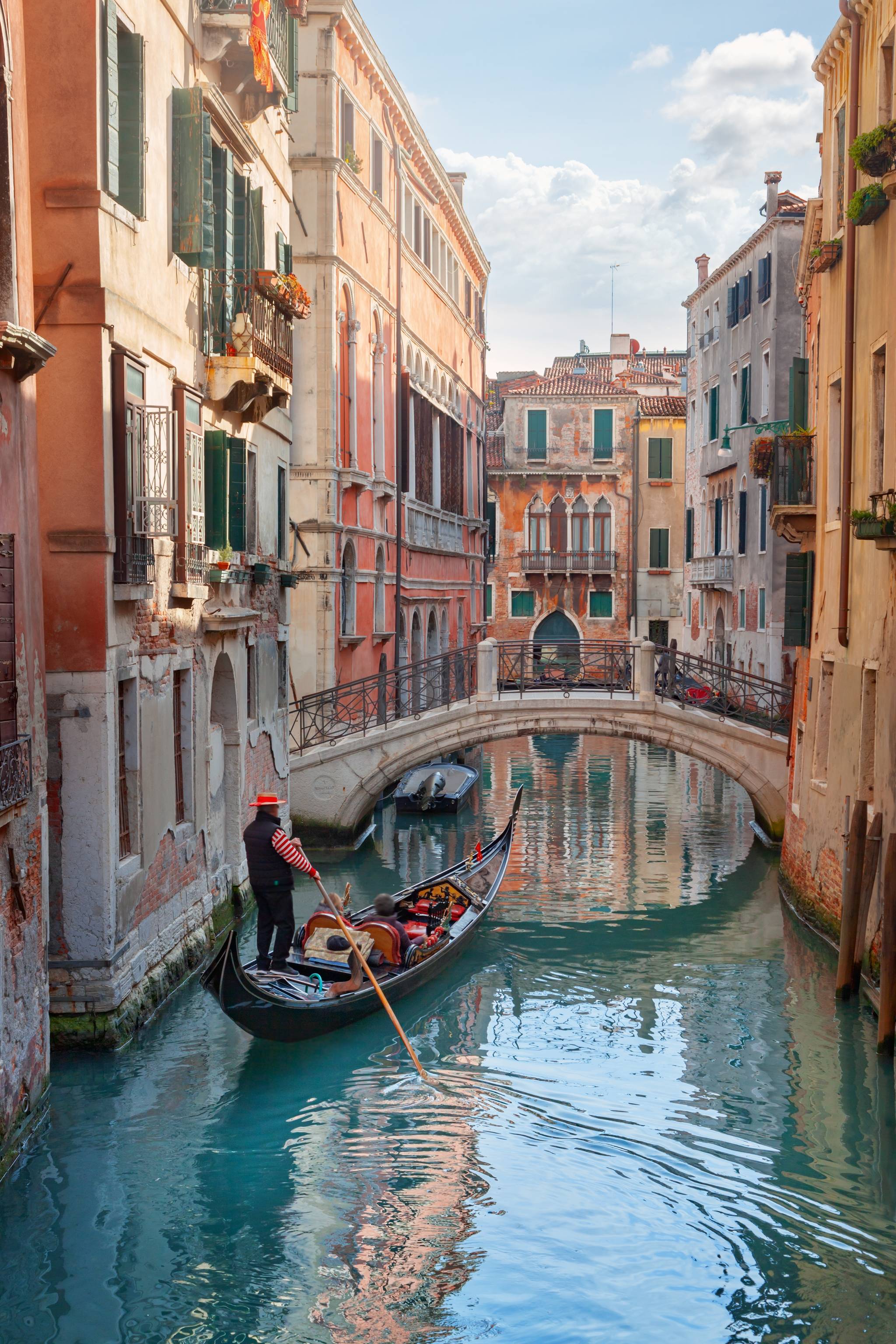 channel and gondola in venice