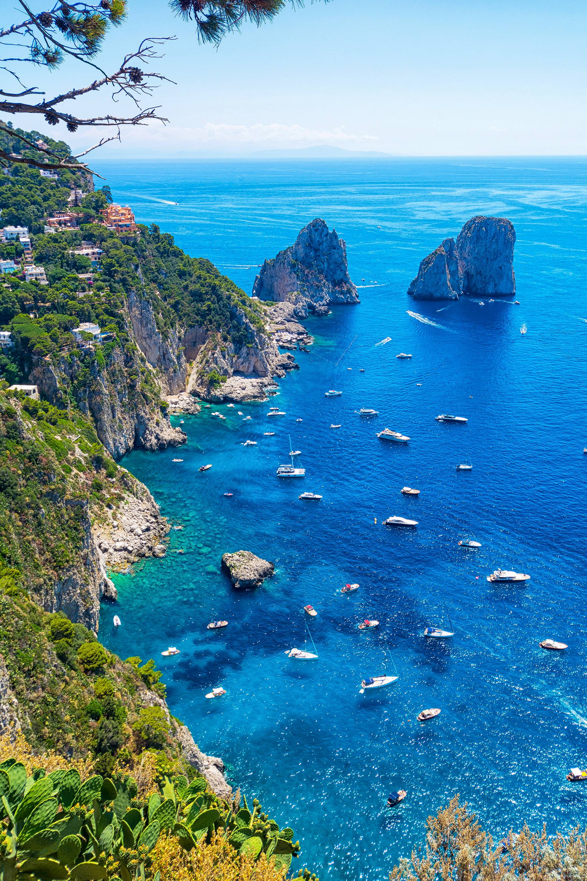 sea view of capri and rocks