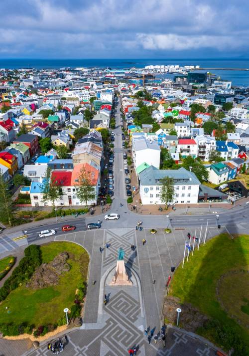 foto città con architettura nordica dall'alto